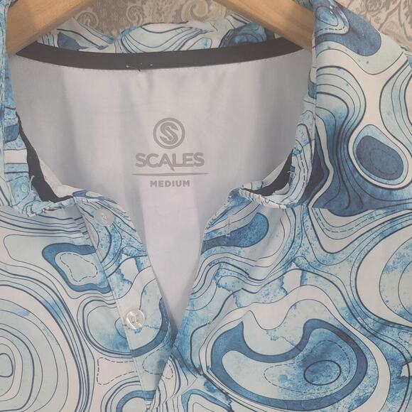 Scales TOPO polo Men's polo blue Size Medium - Picture 8 of 10